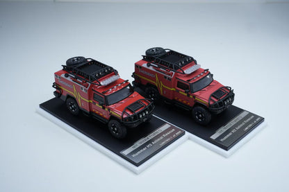 MK Miniatures 1:64 Hummer H2 Rescue Red