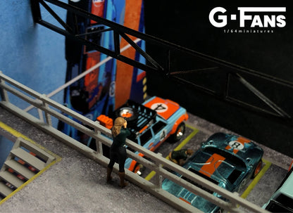 G-Fans 1:64 Garage Diorama with LED (Gulf Theme) 710019