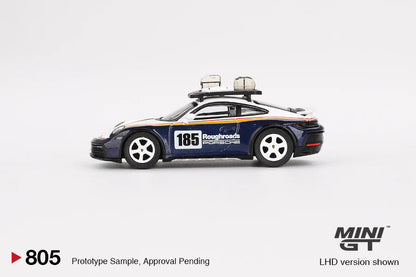 Mini GT 1:64 Porsche 911 Dakar Rallye Design Package White/Gentian Blue Metallic