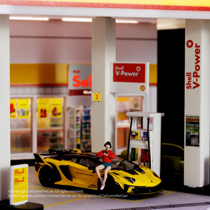 G-Fans 1:64 Shell Gas Station Diorama 710035