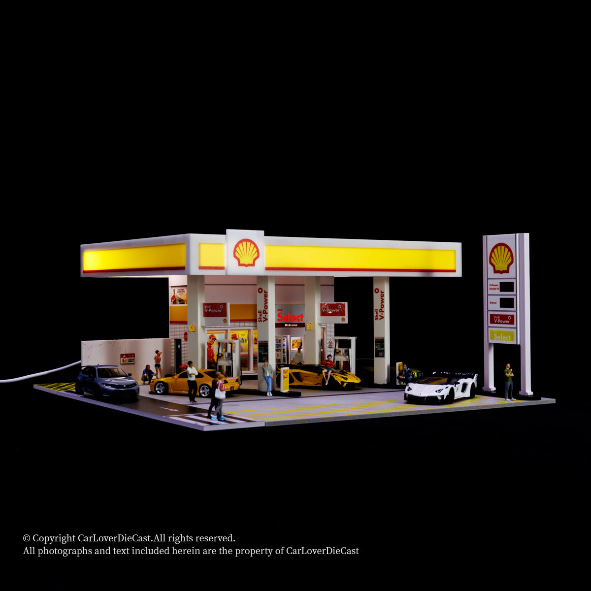 G-Fans 1:64 Shell Gas Station Diorama 710035