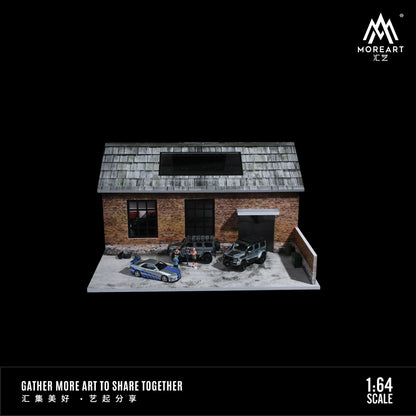 MoreArt 1:64 Old Factory Scene Model Diorama