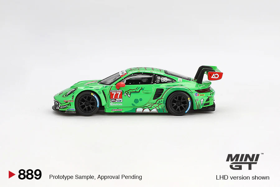 Mini GT 1:64 Porsche 911 GT3 R #77 AO Racing 2024 IMSA Daytona 24 Hrs GTD Pro 2nd Place MGT00889-BL