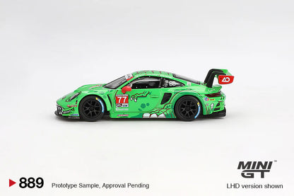 Mini GT 1:64 Porsche 911 GT3 R #77 AO Racing 2024 IMSA Daytona 24 Hrs GTD Pro 2nd Place MGT00889-BL