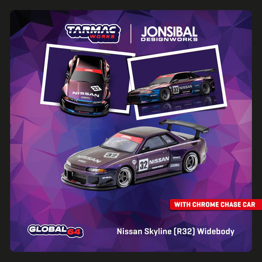 Tarmac Works 1:64 Nissan Skyline (R32) Widebody Jonsibal – Midnight purple T64G-061-MP