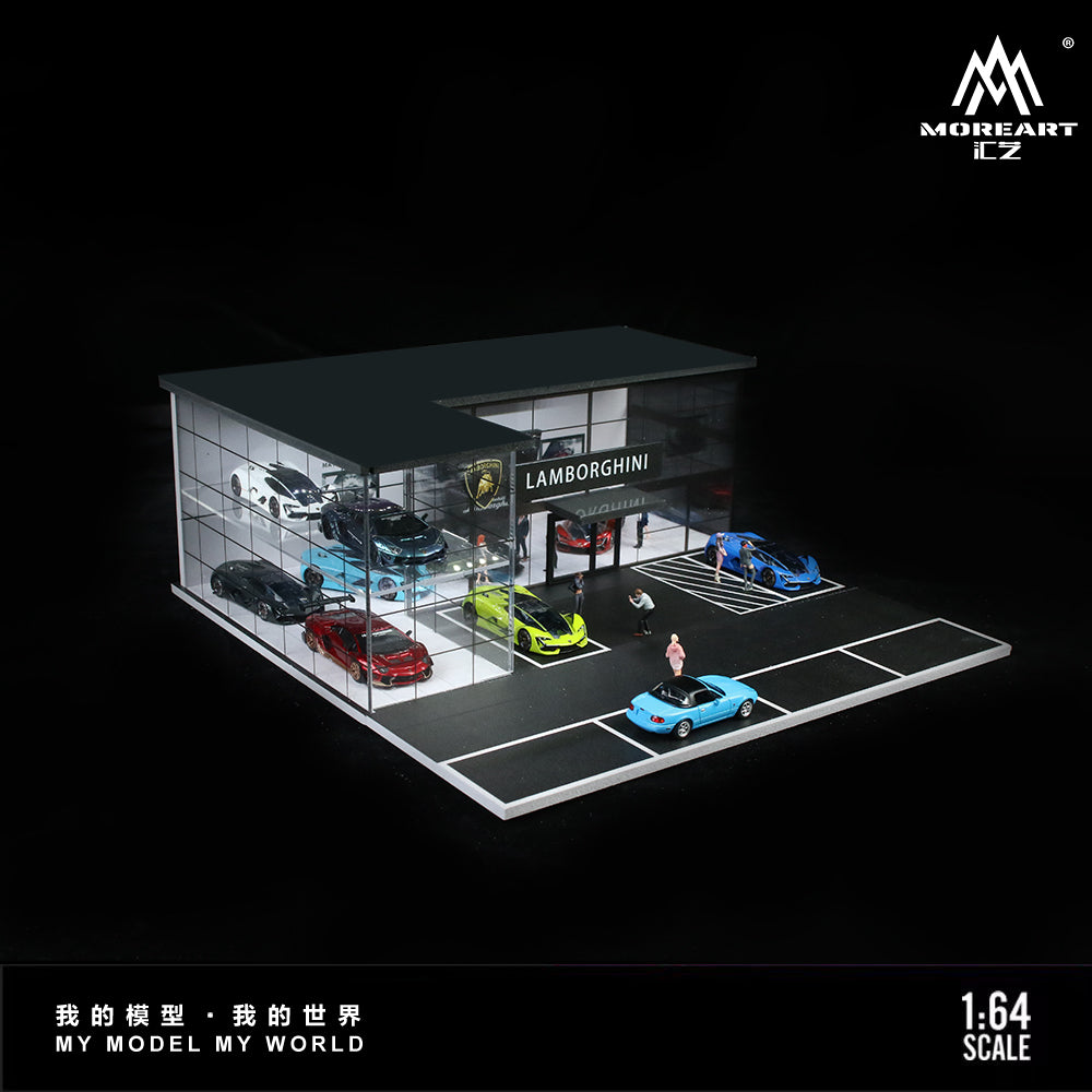 MoreArt 1:64 Two-Layer Assembly Show Room Lamborghini Shop Diorama