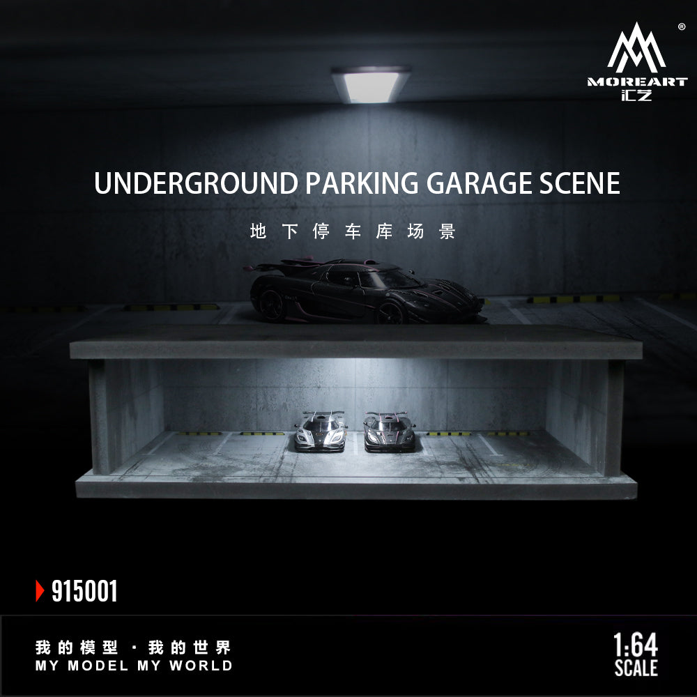 MoreArt 1:64 Underground Parking Garage Scene Diorama
