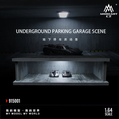 MoreArt 1:64 Underground Parking Garage Scene Diorama