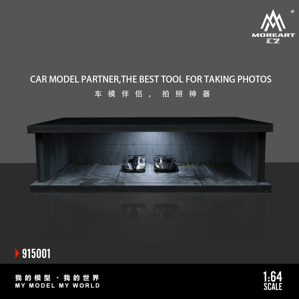 MoreArt 1:64 Underground Parking Garage Scene Diorama