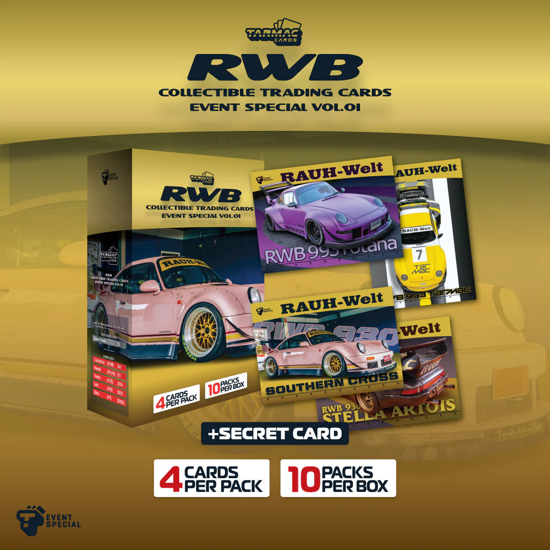 Tarmac Cards RWB Event Special Edition Collectible Trading Cards Vol. 01 (One Box-10 Packs) TC-RWBS-01