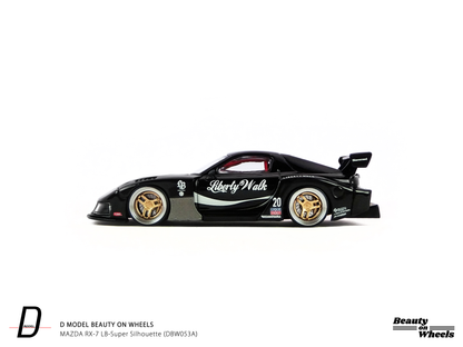 D MODEL BEAUTY ON WHEELS 1:64 MAZDA RX-7 LB-Super Silhouette Black DBW053A