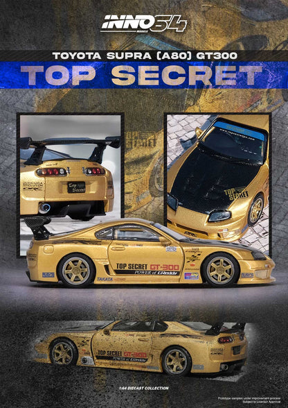 Inno64 1:64 Toyota Supra (A80) TOP SECRET GT300 IN64-A80TS-GOLD