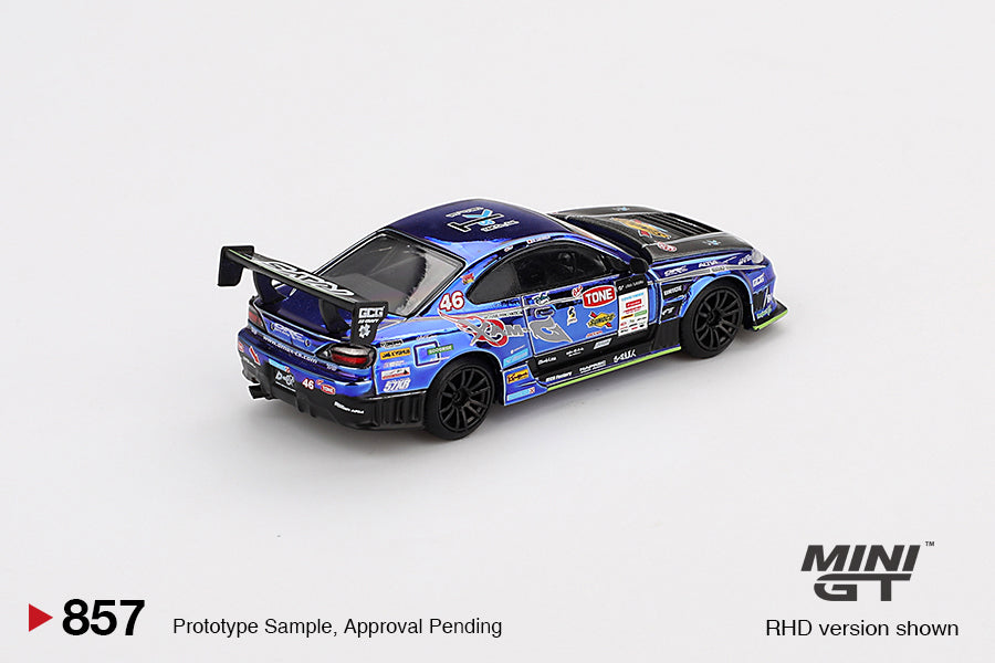 Mini GT 1:64 Japan Exclusive Nissan Silvia (S15) D-MAX #46 D-MAX Racing 2023 D1 MGT00857-BL (Preorder)
