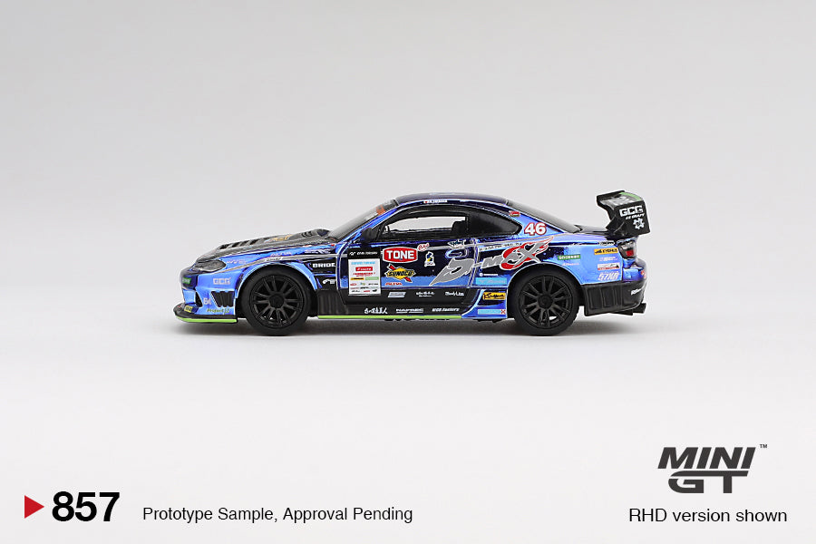 Mini GT 1:64 Japan Exclusive Nissan Silvia (S15) D-MAX #46 D-MAX Racing 2023 D1 MGT00857-BL (Preorder)