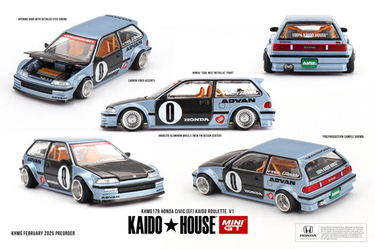 Kaido House + MINIGT Honda Civic (EF) Kaido Roulette V1 KHMG179 (Preorder)