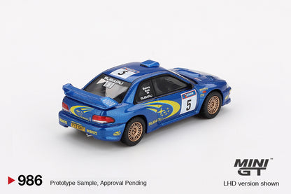 Mini GT 1:64 Subaru Impreza WRC99 – #5, Richard Burns / Robert Reid – Winner, 1999 Rally Australia – Australia Exclusive MGT00986-L (Preorder)