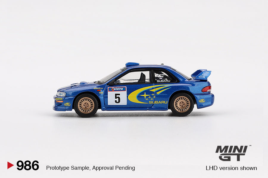 Mini GT 1:64 Subaru Impreza WRC99 – #5, Richard Burns / Robert Reid – Winner, 1999 Rally Australia – Australia Exclusive MGT00986-L (Preorder)
