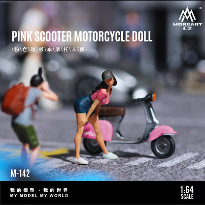 MoreArt 1:64 Pink Scooter Motorcycle Doll MO222142
