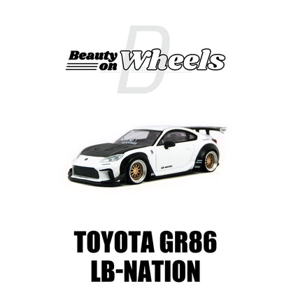 D MODEL BEAUTY ON WHEELS 1:64 TOYOTA GR86 LB-Nation White DBW055A