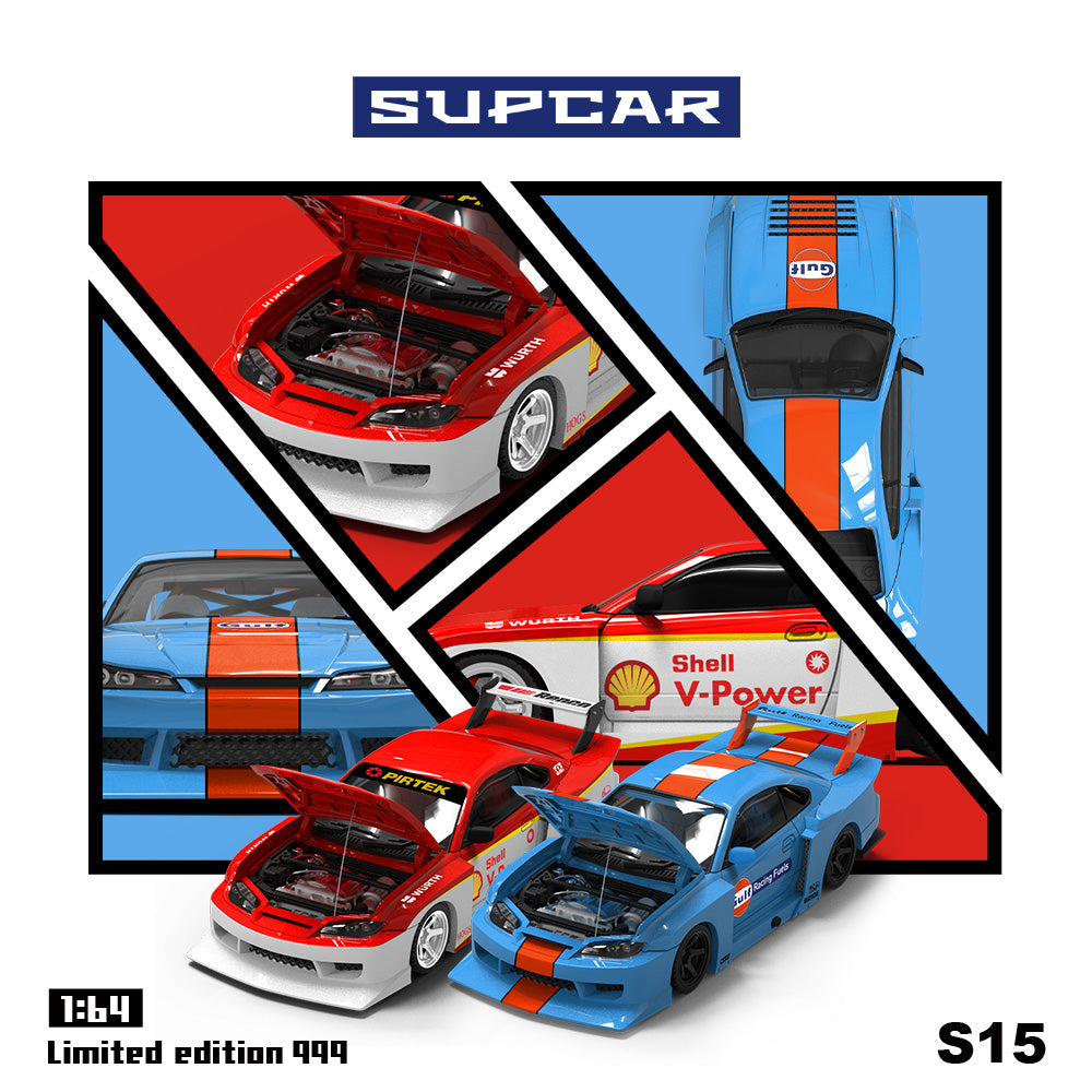 Supcar 1:64 Nissan S15 Gulf Livery/ Shell Livery [2 Versions] SC64040/SC64039 (Preorder)