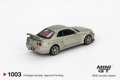 Mini GT 1:64 Nissan Skyline GT-R (R34) V-Spec II Nür MGT01003-BL (Preorder)