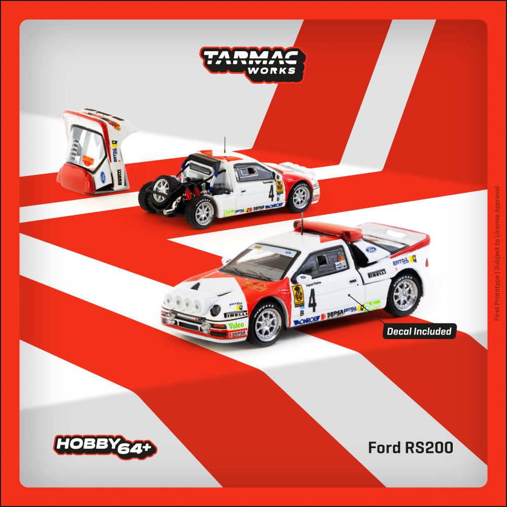 Tarmac Works 1:64 Ford RS200 Rallye Catalunya 1986 T64P-001-86RC04