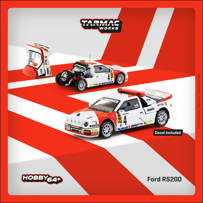 Tarmac Works 1:64 Ford RS200 Rallye Catalunya 1986 T64P-001-86RC04