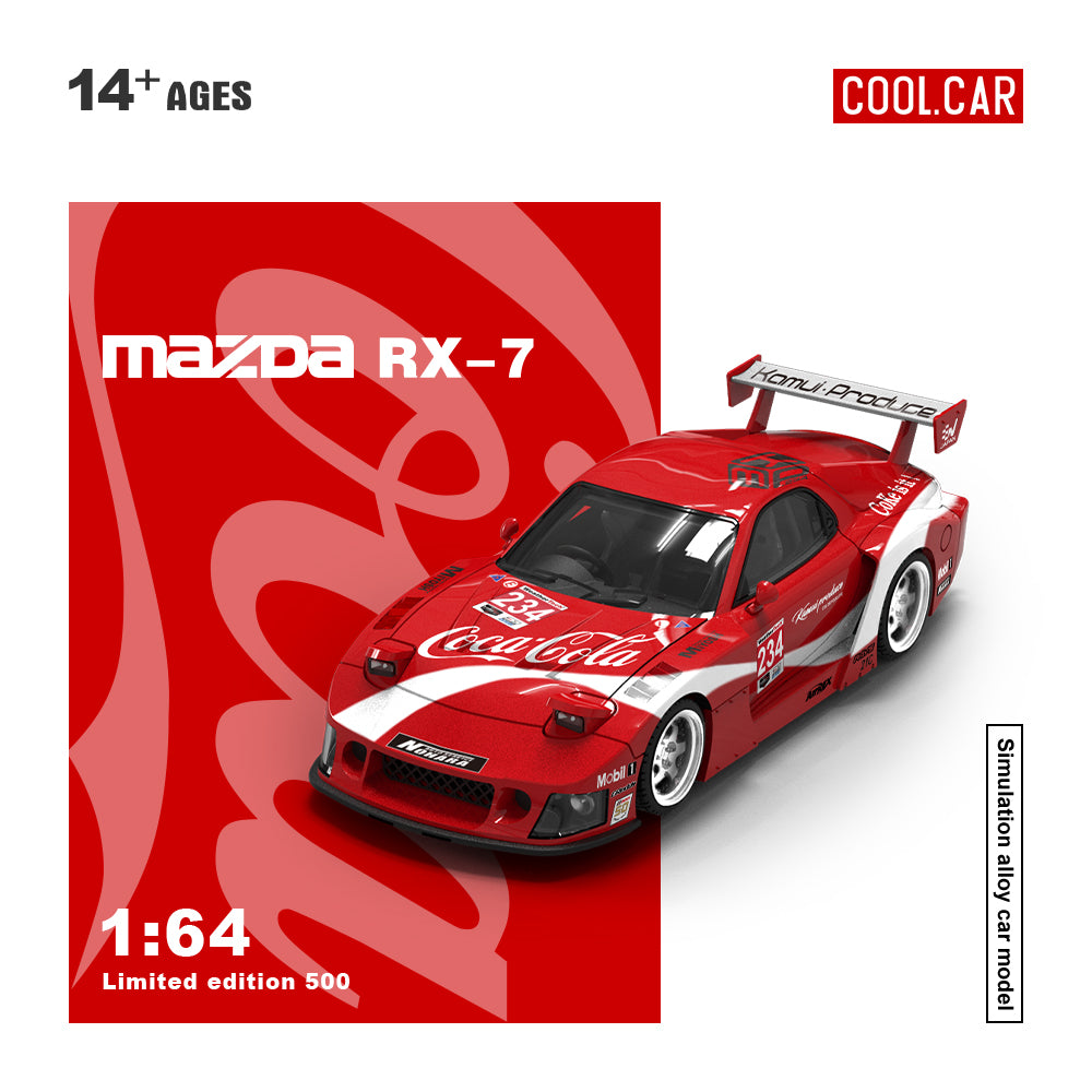 Cool Car 1:64 Mazda Rx-7 Black Coca Cola /Red Coca Cola Livery [No Doll] CC647601/CC647602 [2 Colors]