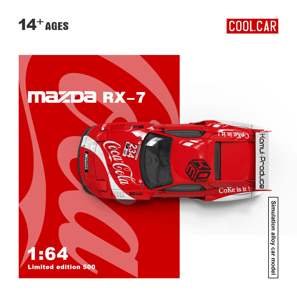 Cool Car 1:64 Mazda Rx-7 Black Coca Cola /Red Coca Cola Livery [No Doll] CC647601/CC647602 [2 Colors]