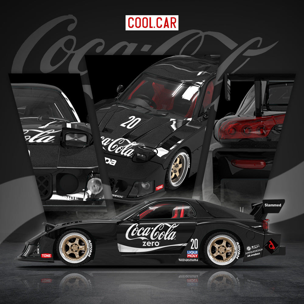 Cool Car 1:64 Mazda Rx-7 Black Coca Cola /Red Coca Cola Livery [No Doll] CC647601/CC647602 [2 Colors]