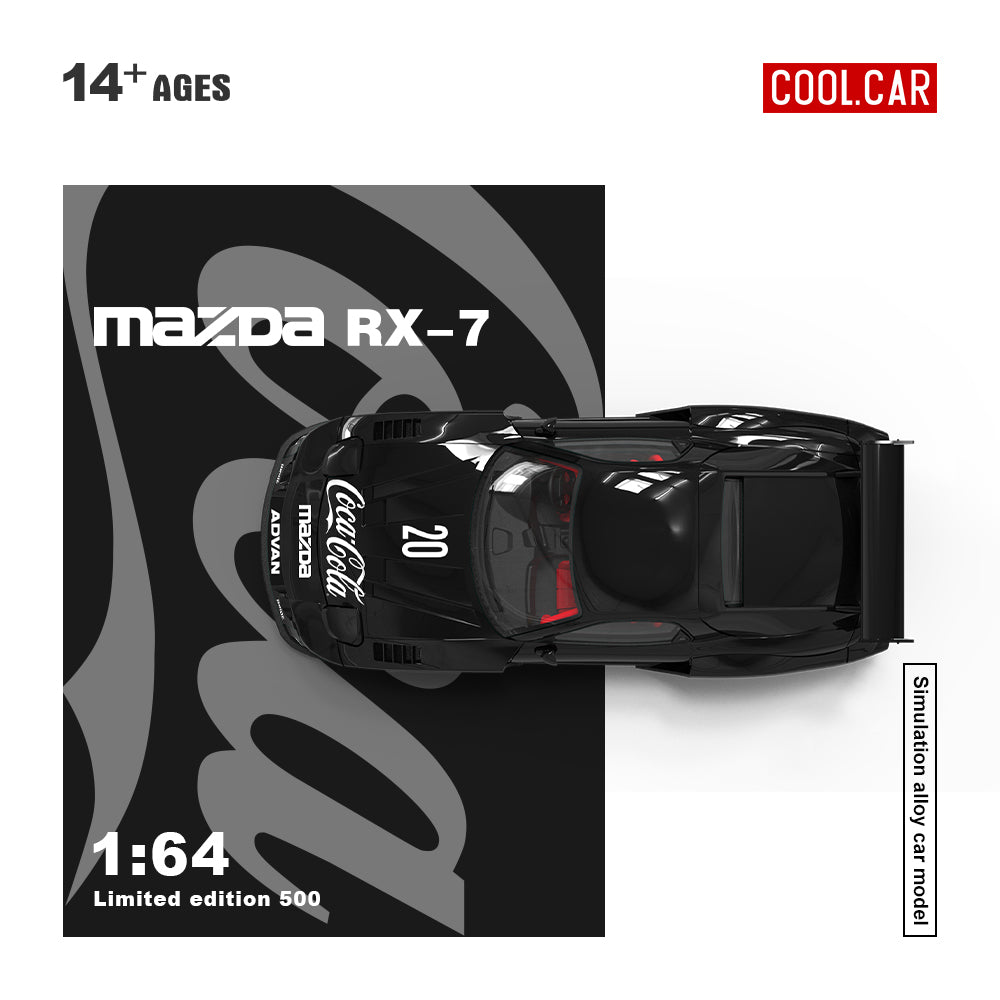 Cool Car 1:64 Mazda Rx-7 Black Coca Cola /Red Coca Cola Livery [No Doll] CC647601/CC647602 [2 Colors]