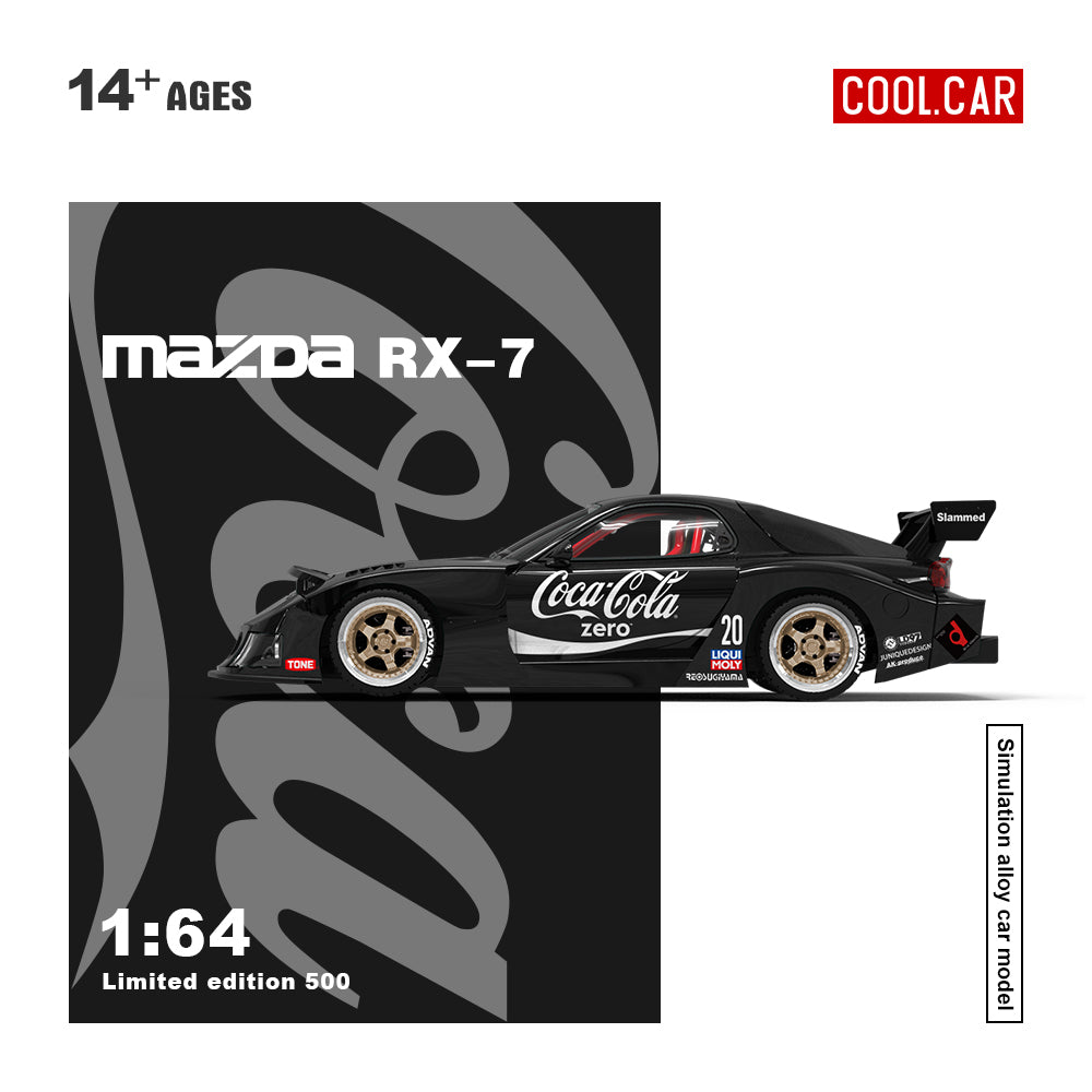 Cool Car 1:64 Mazda Rx-7 Black Coca Cola /Red Coca Cola Livery [No Doll] CC647601/CC647602 [2 Colors]