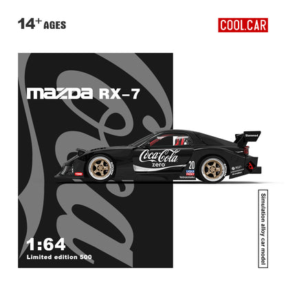 Cool Car 1:64 Mazda Rx-7 Black Coca Cola /Red Coca Cola Livery [No Doll] CC647601/CC647602 [2 Colors]