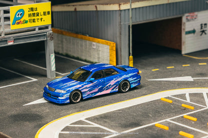 Tarmac Works 1:64 VERTEX Toyota Mark II JZX100 Blue Metallic T64G-024-BL