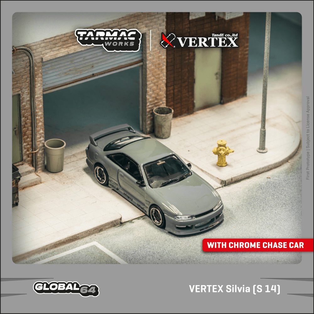 Tarmac Works 1:64 VERTEX Silvia (S 14) Grey T64G-018-GY
