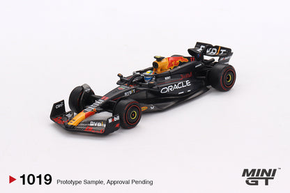 Mini GT 1:64 Oracle Red Bull Racing RB20 #11 Sergio Pérez 2024 F1 2024 Bahrain GP 2nd Place MGT01019-BL (Preorder)