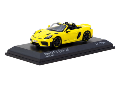MINICHAMPS x Tarmac Works 1:64 Porsche 718 Spyder RS Racing Yellow T64MC-008-RY