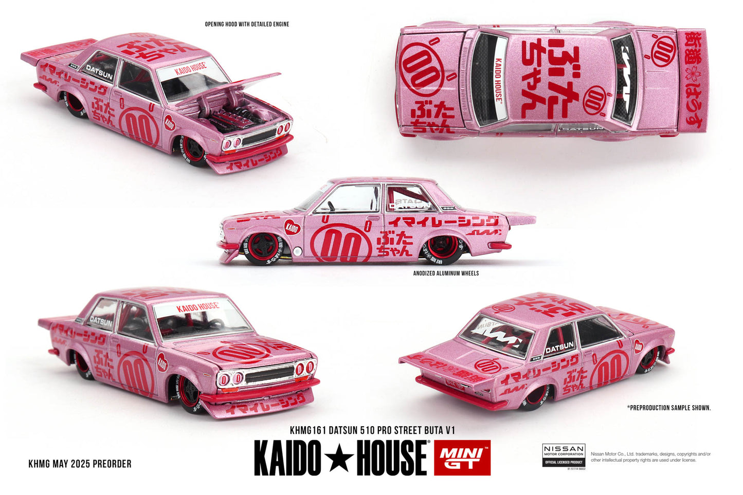 Kaido House + MINIGT Datsun 510 Pro Street Buta V1 KHMG161 (Preorder)