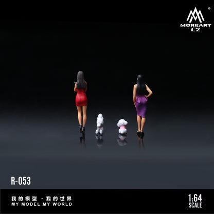 MoreArt 1:64 Dog Walking Girl Doll A Set MO223053 (Preorder)