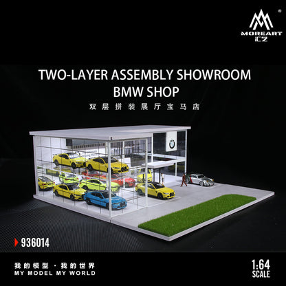 MoreArt 1:64 Two-Layer Assembly Showroom BMW Shop Diorama MO936014 (Preorder)
