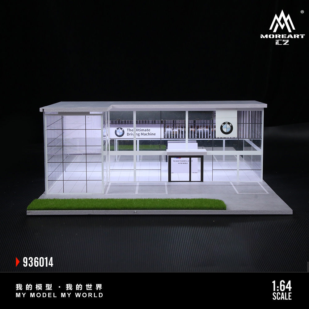 MoreArt 1:64 Two-Layer Assembly Showroom BMW Shop Diorama MO936014 (Preorder)