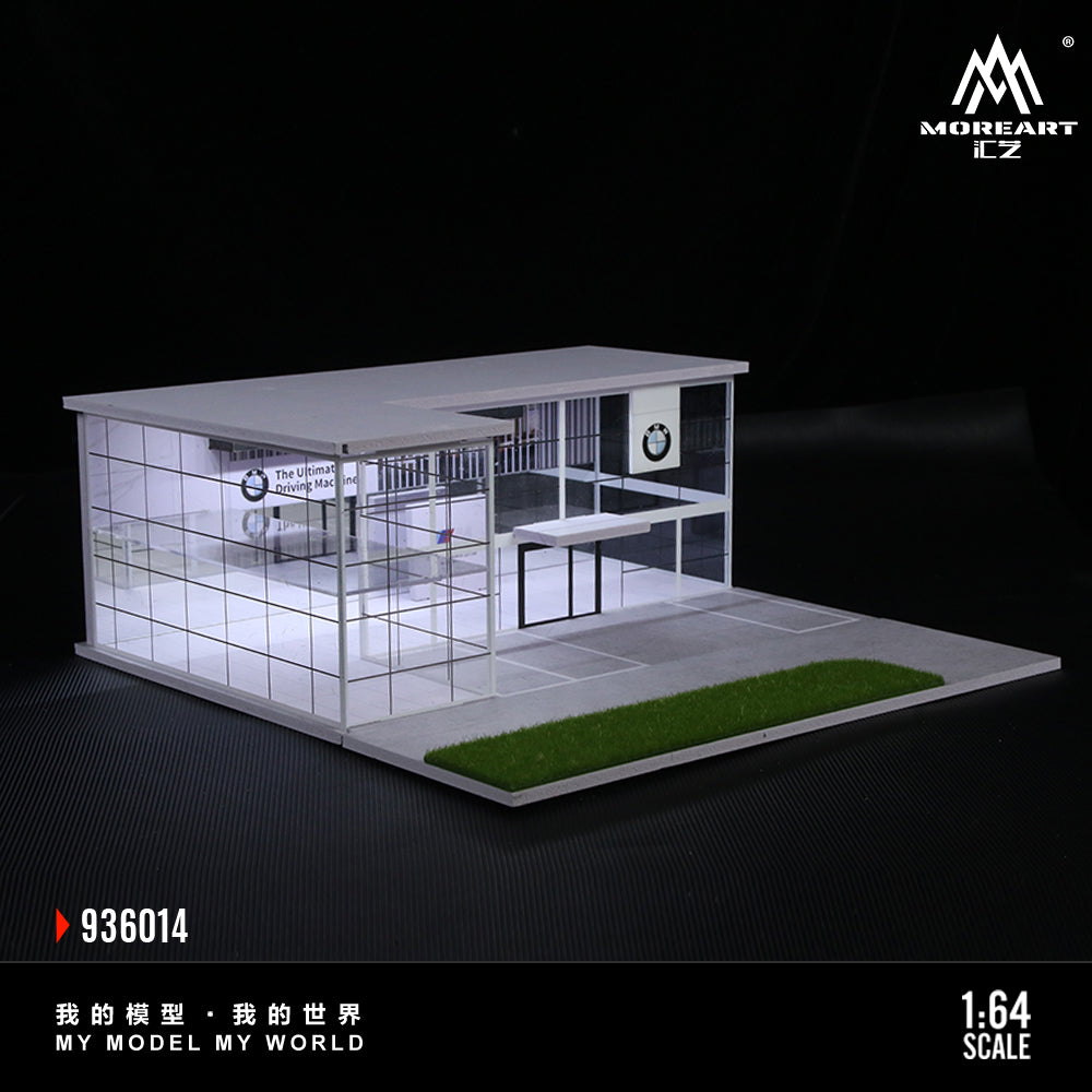 MoreArt 1:64 Two-Layer Assembly Showroom BMW Shop Diorama MO936014 (Preorder)