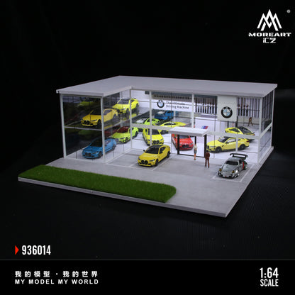 MoreArt 1:64 Two-Layer Assembly Showroom BMW Shop Diorama MO936014 (Preorder)