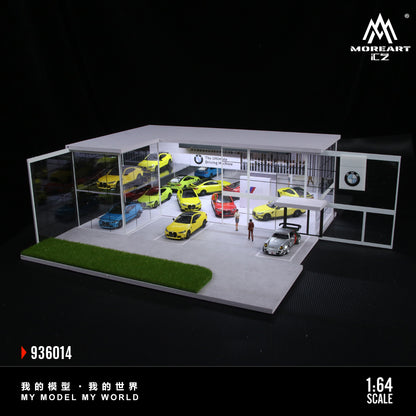 MoreArt 1:64 Two-Layer Assembly Showroom BMW Shop Diorama MO936014 (Preorder)
