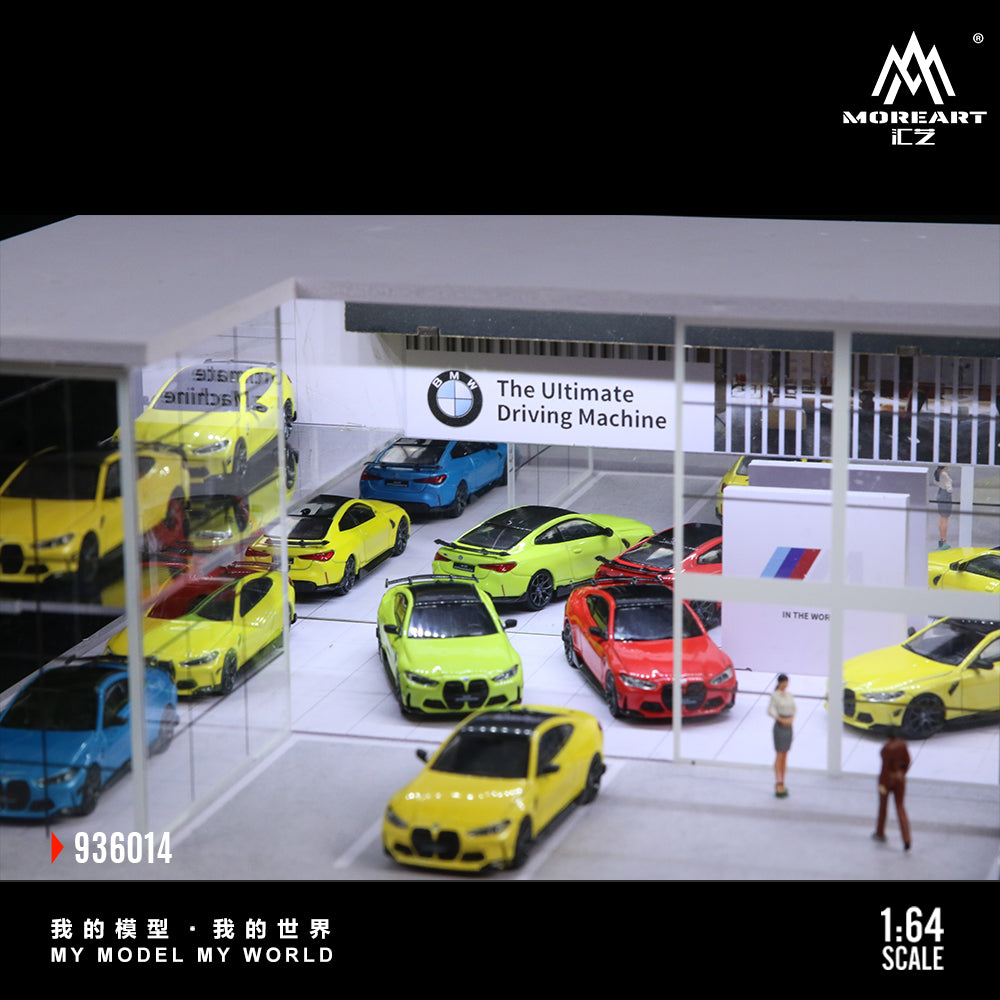 MoreArt 1:64 Two-Layer Assembly Showroom BMW Shop Diorama MO936014 (Preorder)