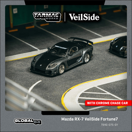 Tarmac Works 1:64 Mazda RX-7 VeilSide Fortune7 Grey metallic / Black T64G-075-GY (Preorder)