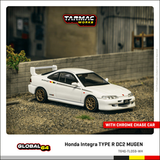 Tarmac Works 1:64 Honda Integra TYPE R DC2 MUGEN Championship White T64G-TL059-WH (Preorder)