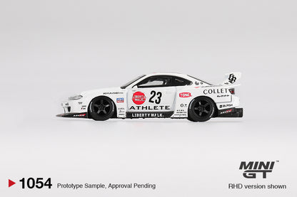 (Preorder) Mini GT 1:64 Nissan LB-Super Silhouette S15 SILVIA ATHLETE – White MGT01054-BL