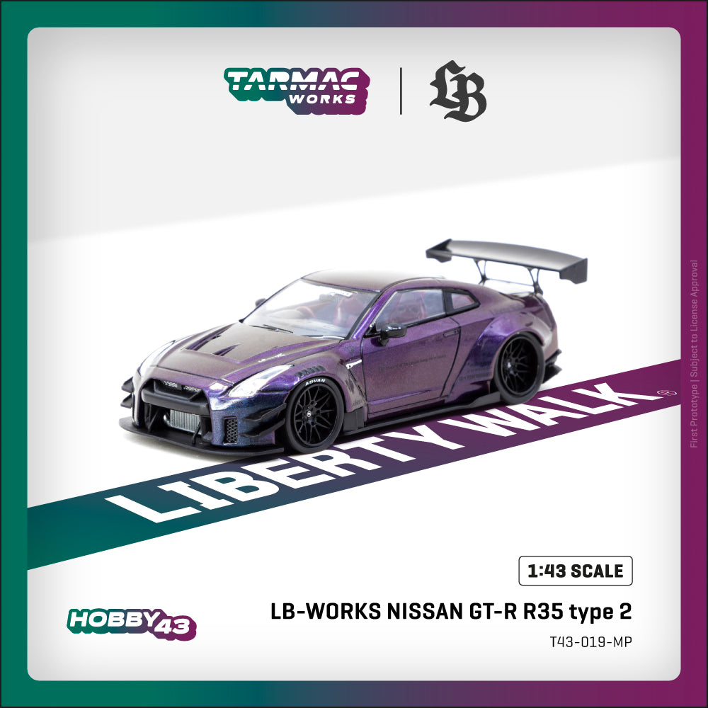 TARMAC 1/43 LB- GT-R R35 タイプ2 ミッドナイトパープル Preorder) Tarmac Works 1:43 LB-WORKS NISSAN GT-R R35 type 2