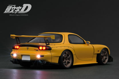 (Preorder) Ignition Model 1:18 INITIAL D Mazda RX-7 (FD3S) Yellow with LED light IG3801